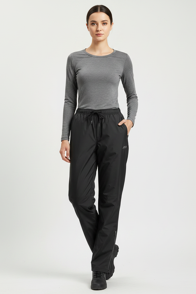 Pantalon De Pluie Noir Imperméable Unisexe Léger Sport - Polyester
