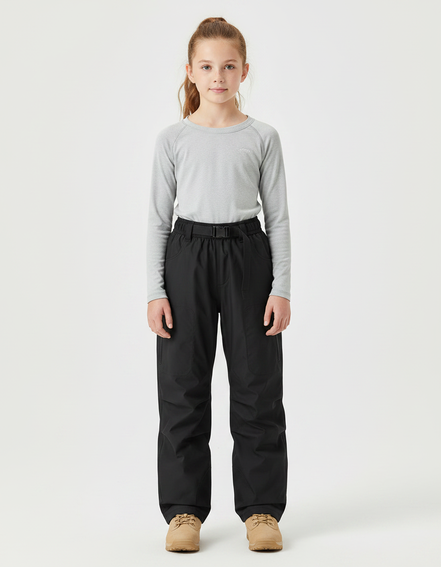 Pantalon De Pluie Noir Ample Imperméable Enfant Sport - Polyester