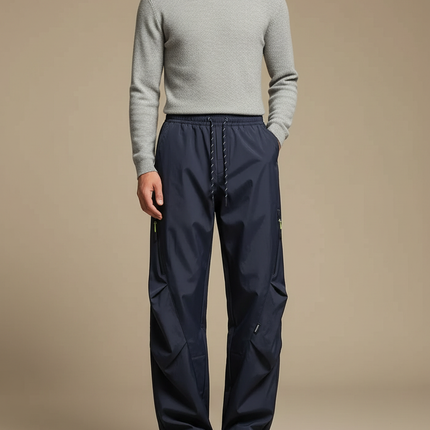 Pantalon De Pluie Bleu Marine Ample Imperméable Décontracté Homme - Polyester