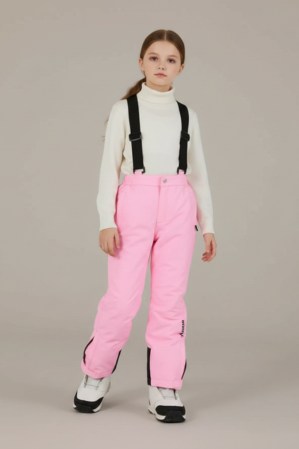 Pantalon De Pluie Rose Imperméable Enfant Ski Bretelles - Polyester