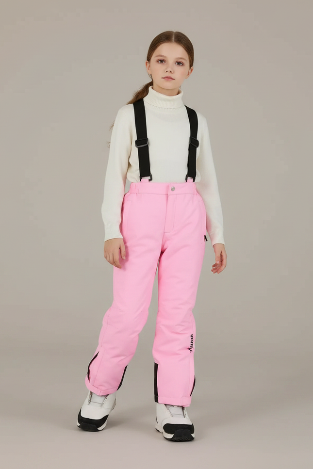 Pantalon De Pluie Rose Imperméable Enfant Ski Bretelles - Polyester