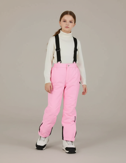 Pantalon De Pluie Rose Imperméable Enfant Ski Bretelles - Polyester
