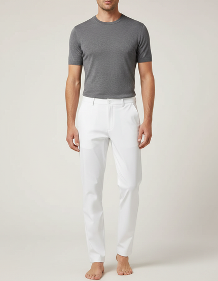 Pantalon De Pluie Blanc Homme Imperméable Slim Élégant - Polyester