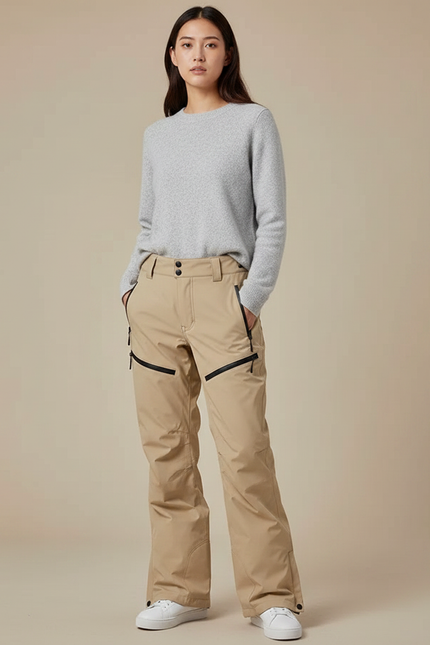 Pantalon De Pluie Beige Ample Imperméable Femme Ski - Polyester