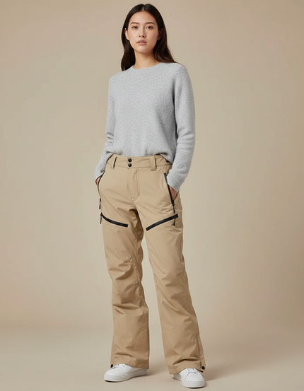 Pantalon De Pluie Beige Ample Imperméable Femme Ski - Polyester