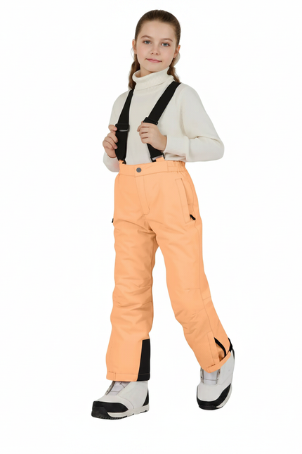 Pantalon De Pluie Orange Ample Hiver Bretelles Ski - Polyester