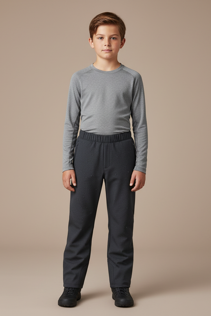 Pantalon De Pluie Gris Foncé Imperméable Enfant Élastiqué - Polyester