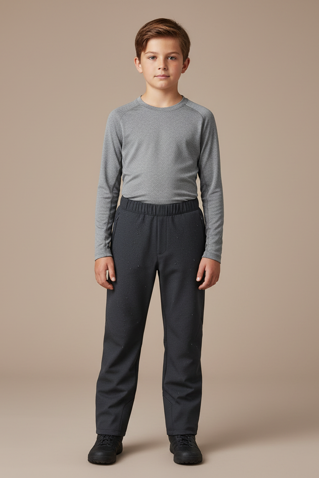 Pantalon De Pluie Gris Foncé Imperméable Enfant Élastiqué - Polyester