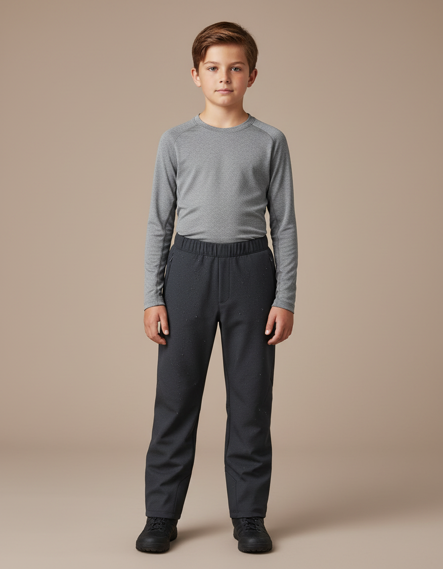 Pantalon De Pluie Gris Foncé Imperméable Enfant Élastiqué - Polyester