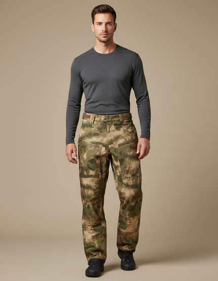 Pantalon De Pluie Camouflage Marron Vert Tactique Imperméable Homme - Multicolore Polyester
