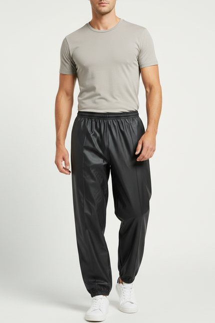 Pantalon De Pluie Noir Ample Imperméable Homme Décontracté - Polyester