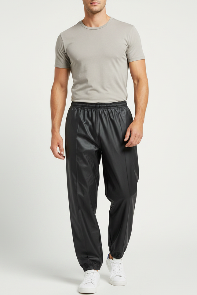 Pantalon De Pluie Noir Ample Imperméable Homme Décontracté - Polyester