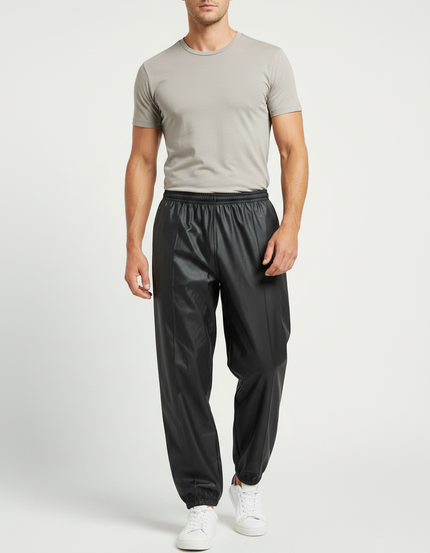 Pantalon De Pluie Noir Ample Imperméable Homme Décontracté - Polyester