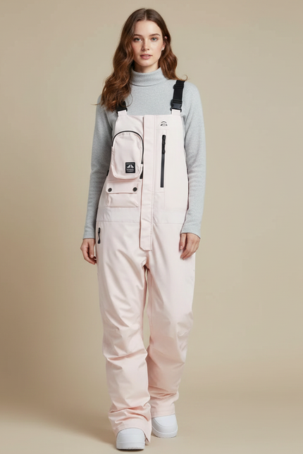 Pantalon De Pluie Rose Imperméable Bretelles Femme Ski - Polyester