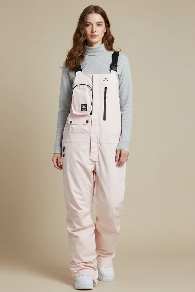Pantalon De Pluie Rose Imperméable Bretelles Femme Ski - Polyester