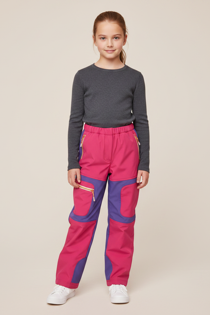 Pantalon De Pluie Rose Violet Imperméable Enfant Ski - Polyester