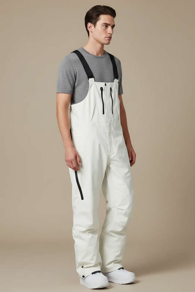 Pantalon De Pluie Blanc Bretelles Imperméable Ski Homme - Polyester