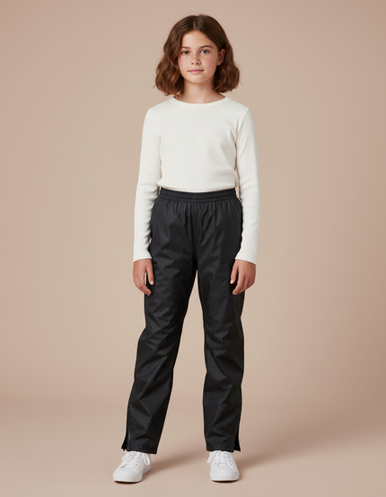 Pantalon Pluie Avec Fermeture Éclair - Noir Polyester