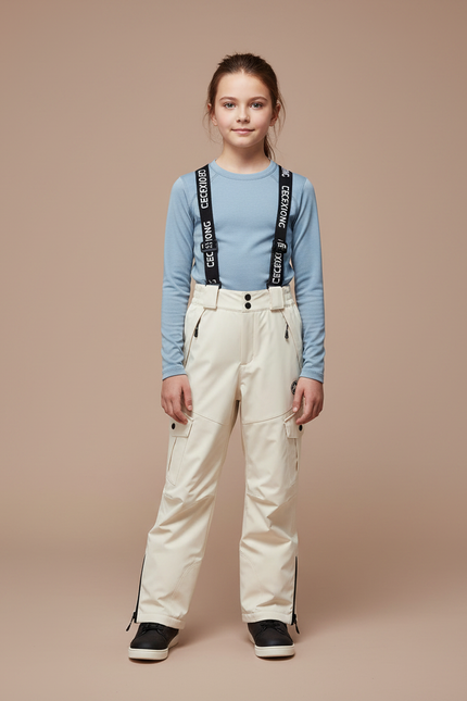 Pantalon De Pluie Beige Cargo Imperméable Enfant - Polyester