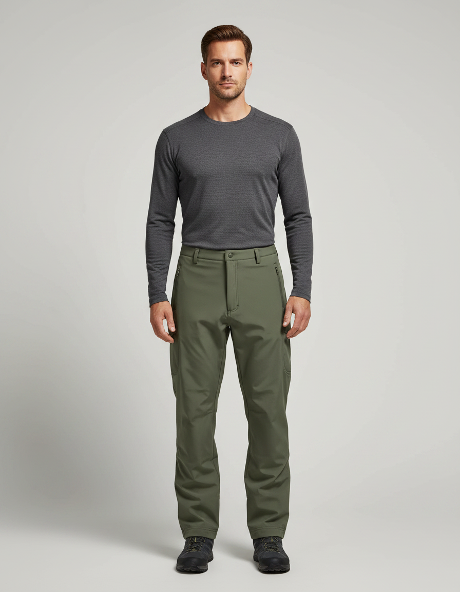 Pantalon De Pluie Vert Militaire Cargo Imperméable Homme Hiver - Kaki Polyester