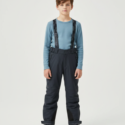 Pantalon De Pluie Gris Imperméable Bretelles Enfant - Polyester