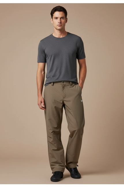 Pantalon De Pluie Kaki Imperméable Décontracté Homme Randonnée - Polyester