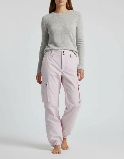 Pantalon De Pluie Rose Cargo Ample Imperméable Femme - Polyester