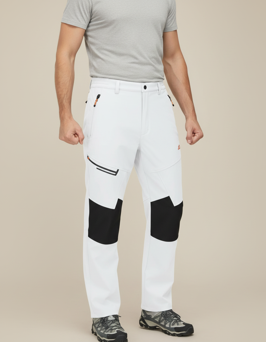 Pantalon De Pluie Blanc Softshell Imperméable Randonnée Homme - Polyester