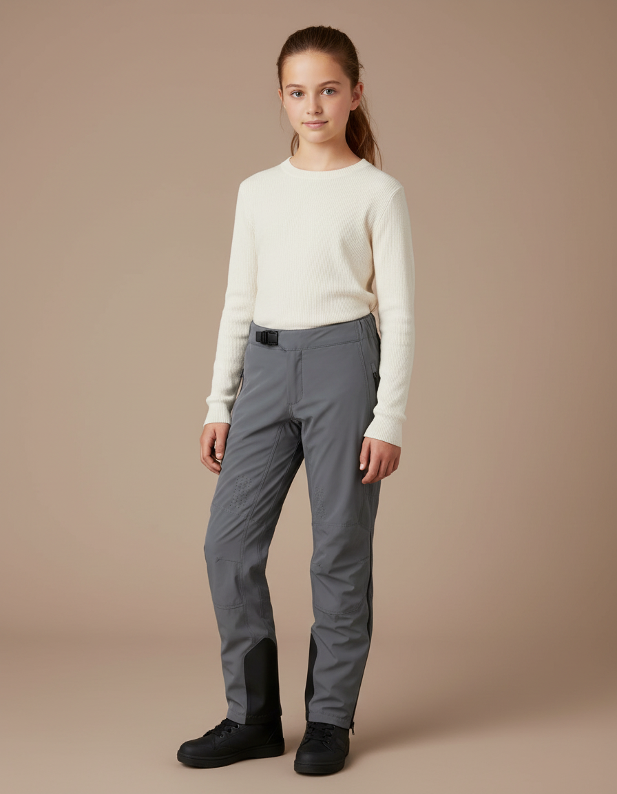 Pantalon De Pluie Gris Imperméable Sportif Ajustable Enfant - Polyester
