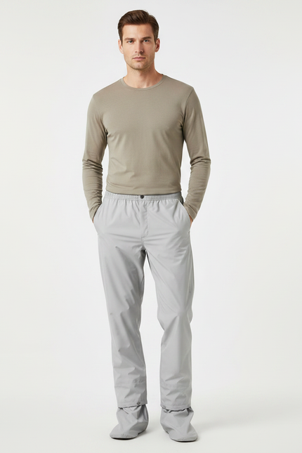 Pantalon De Pluie Gris Imperméable Homme Léger Sportif - Polyester