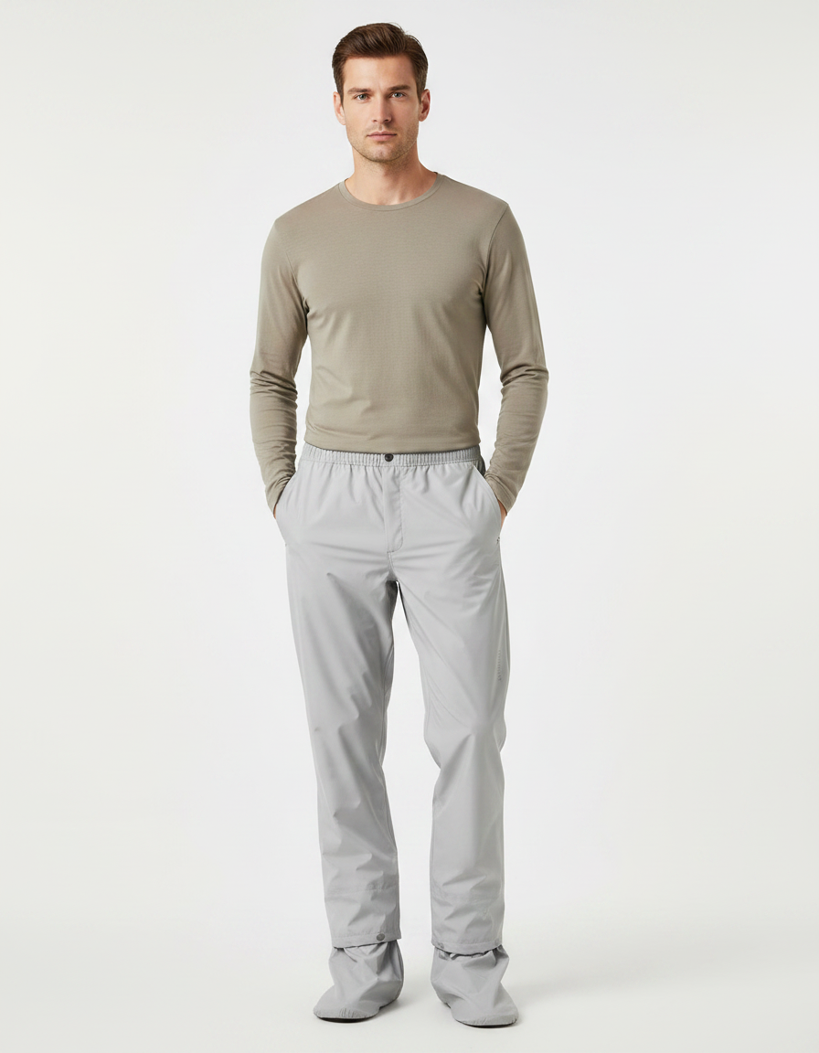 Pantalon De Pluie Gris Imperméable Homme Léger Sportif - Polyester
