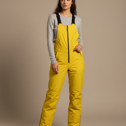 Pantalon De Pluie Jaune Salopette Imperméable Femme Ski - Polyester