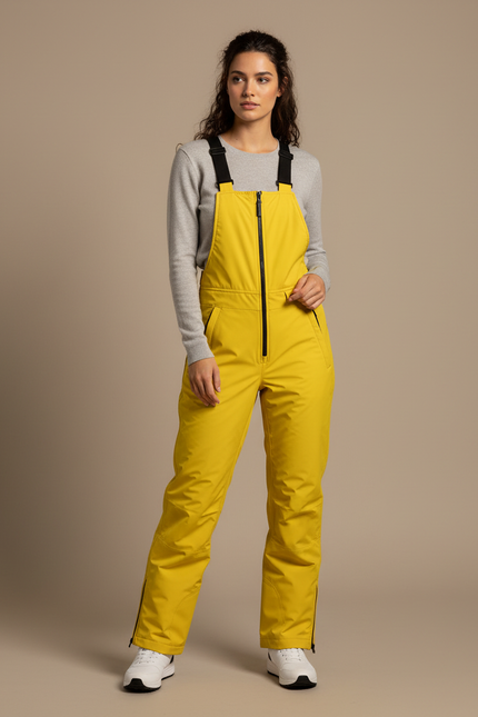 Pantalon De Pluie Jaune Salopette Imperméable Femme Ski - Polyester