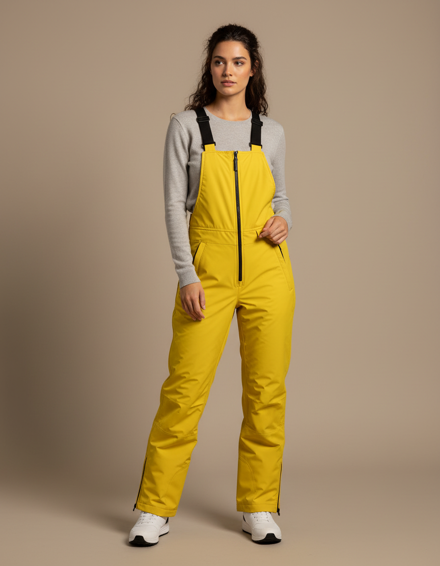 Pantalon De Pluie Jaune Salopette Imperméable Femme Ski - Polyester