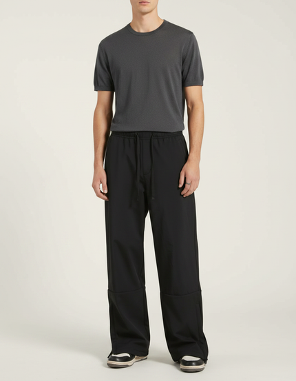 Pantalon De Pluie Noir Ample Décontracté Homme - Polyester