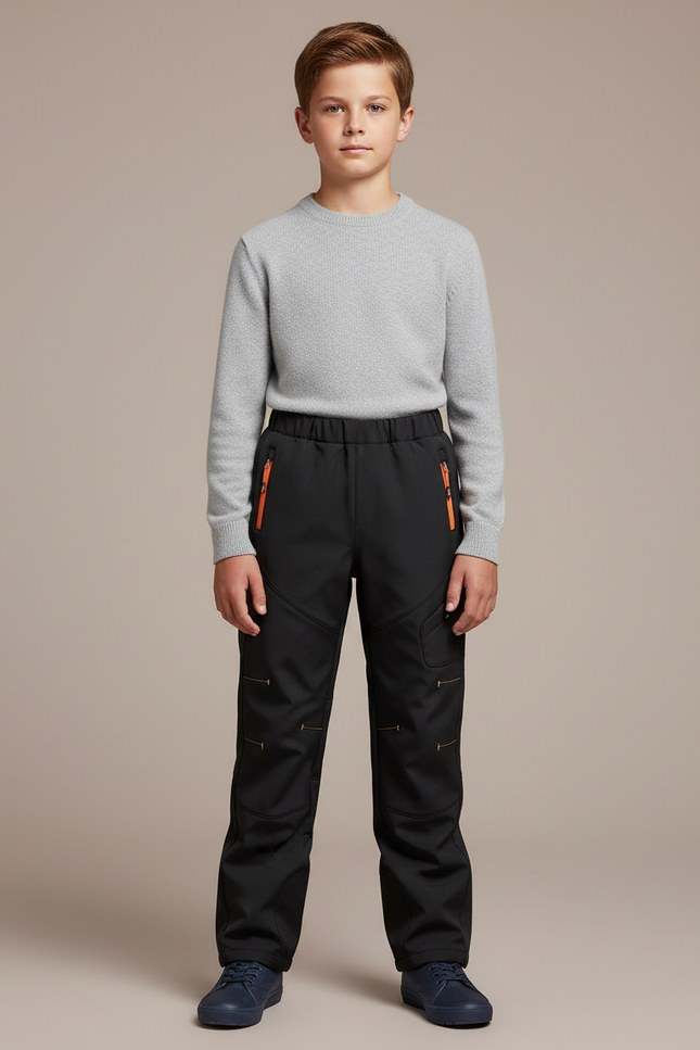 Pantalon De Pluie Noir Imperméable Enfant Cargo Zippé - Polyester