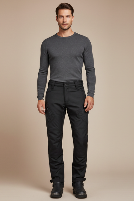 Pantalon De Pluie Noir Cargo Imperméable Homme Renforcé - Polyester