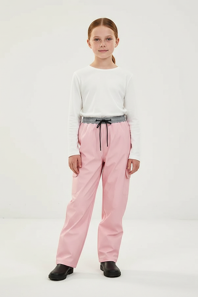 Pantalon De Pluie Rose Imperméable Cargo Enfant - Polyester