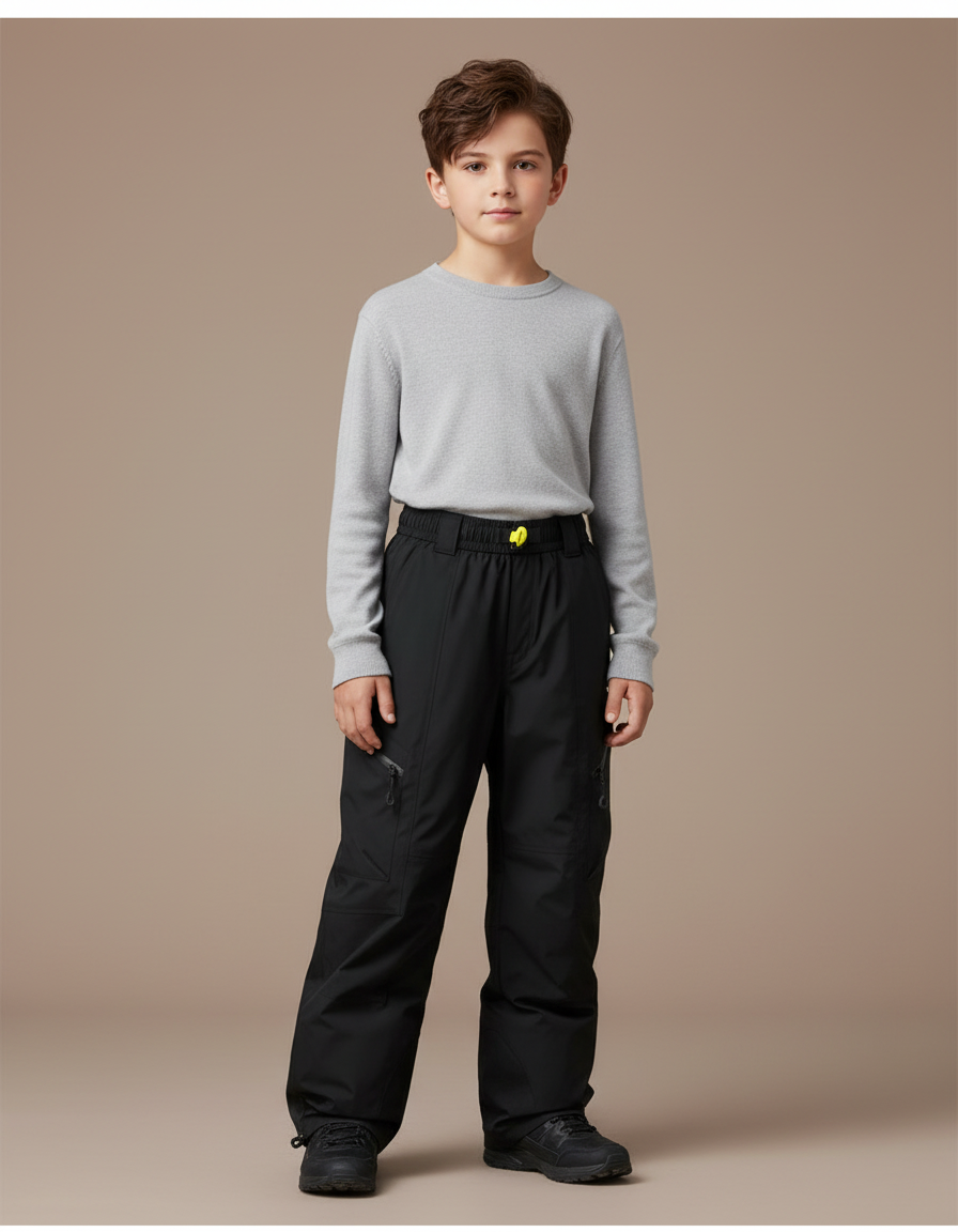 Pantalon De Pluie Noir Ample Imperméable Enfant - Polyester