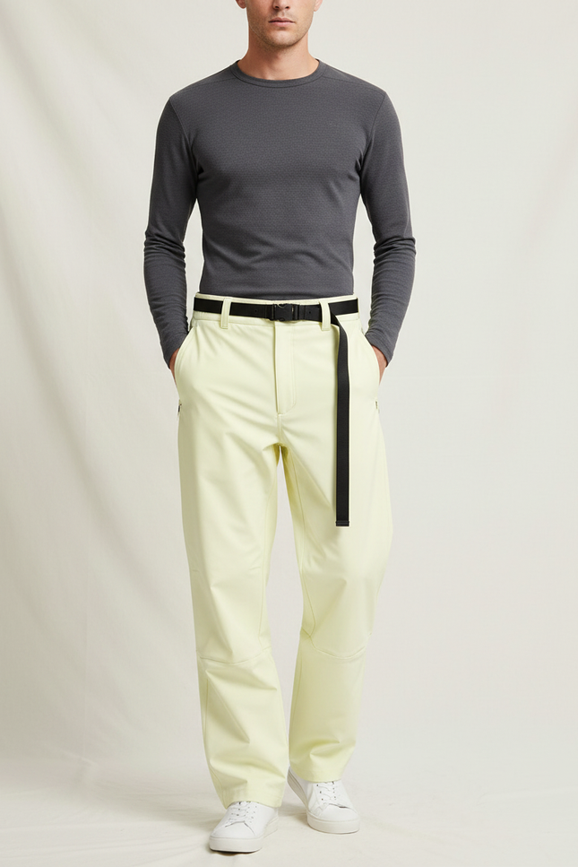Pantalon De Pluie Jaune Clair Ample Décontracté Homme - Polyester