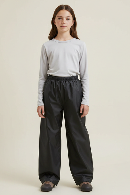 Pantalon De Pluie Noir Ample Imperméable Enfant Durable - Polyester