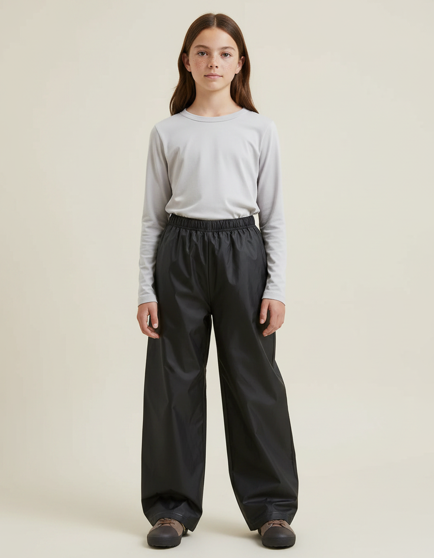 Pantalon De Pluie Noir Ample Imperméable Enfant Durable - Polyester