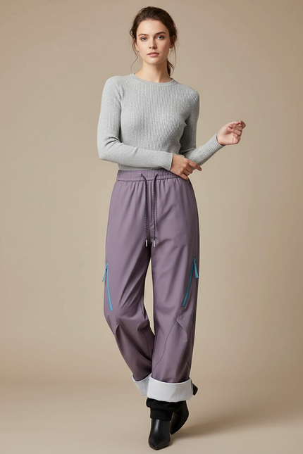 Pantalon Pluie Doublé - Violet Polyester