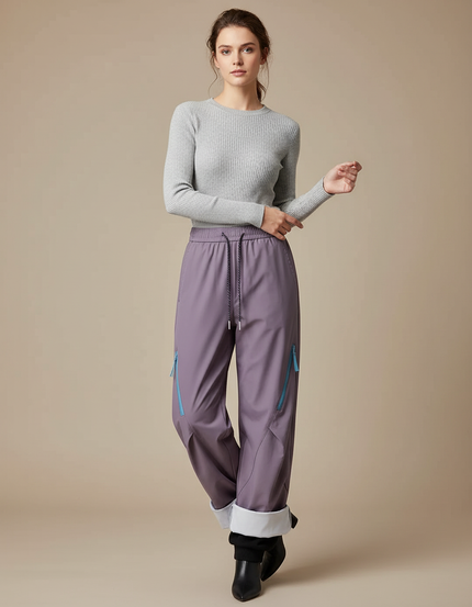 Pantalon Pluie Doublé - Violet Polyester