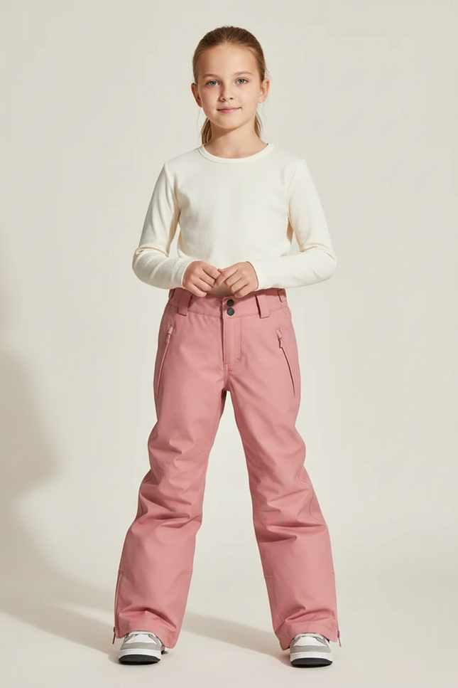 Pantalon De Pluie Rose Ample Imperméable Enfant Ski Hiver - Polyester