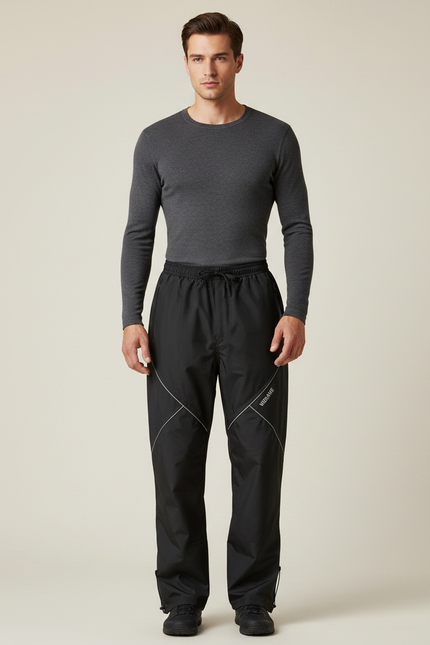 Sur-pantalon De Pluie Moto - Noir Polyester