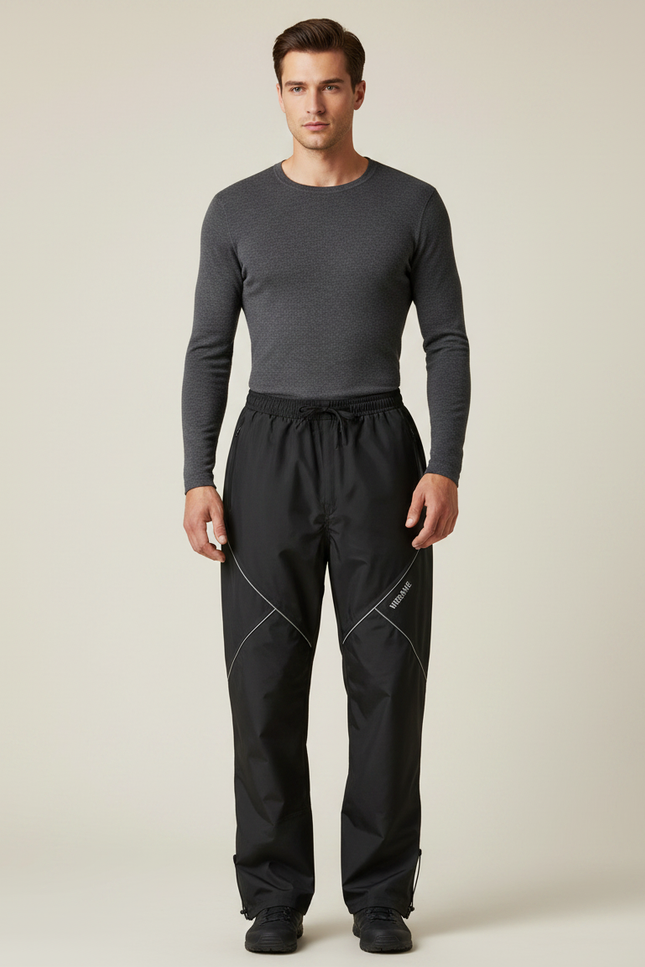 Sur-pantalon De Pluie Moto - Noir Polyester