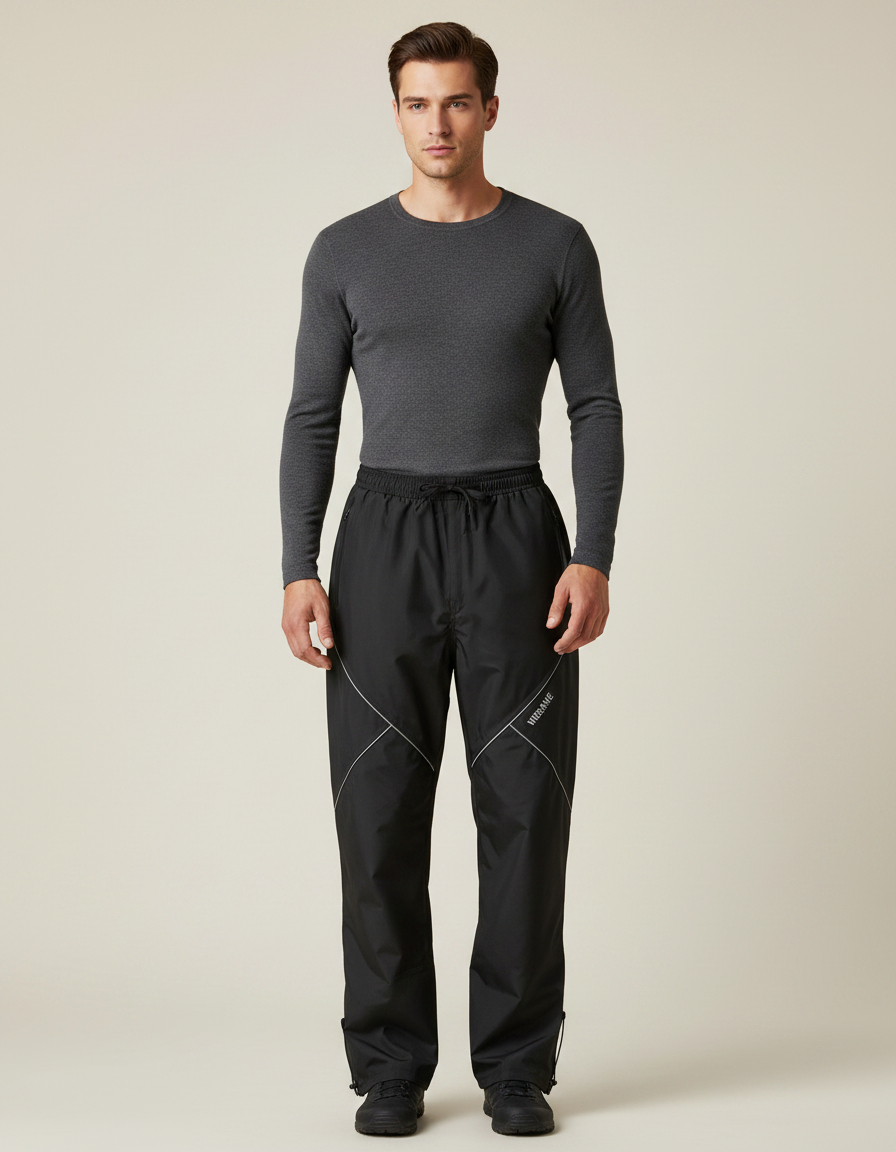 Sur-pantalon De Pluie Moto - Noir Polyester
