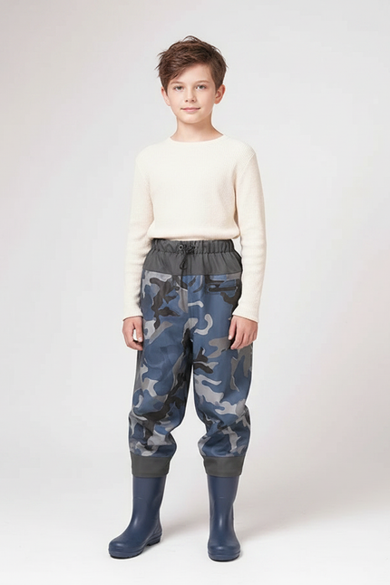 Pantalon De Pluie Militaire - Bleu Polyester