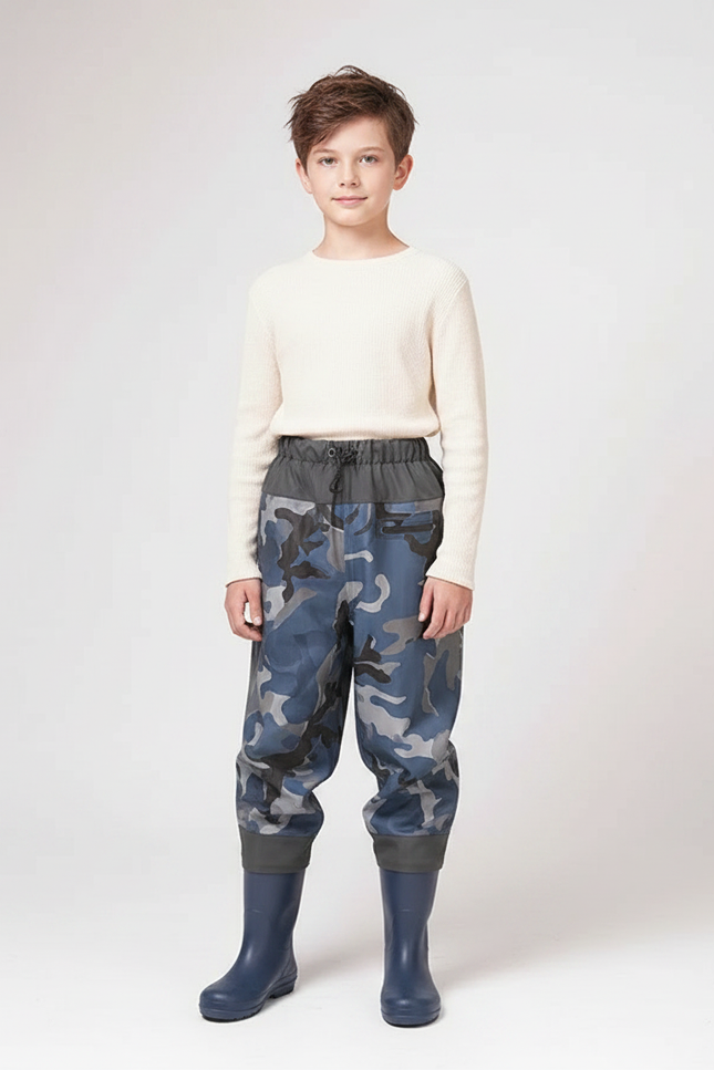 Pantalon De Pluie Militaire - Bleu Polyester